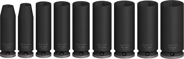 Productafbeelding Bosch Professional Zubehör PRO Slagmoerdoppenset, 3/8", diep, 9 stuks. (15 mm, 17 mm, 12 mm, 13 mm, 16 mm, 19 mm, 10 mm)