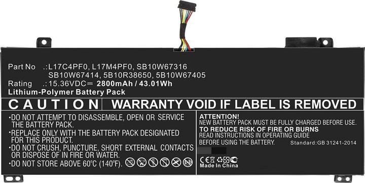 Actual product image CoreParts Laptop Battery for Lenovo (2800 mAh)