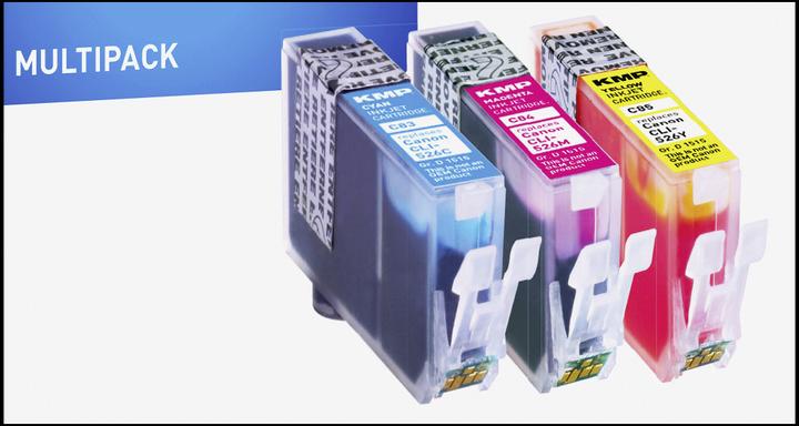 Actual product image KMP C83V Value Pack C/M/Y compatible with Canon CLI-526 (M, C, Y)