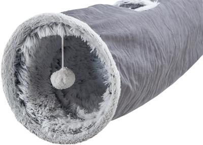 Actual product image Trixie Cat Play Tunnel Harvey, ø 27 × 116 cm, Grey (Cat ball toy)