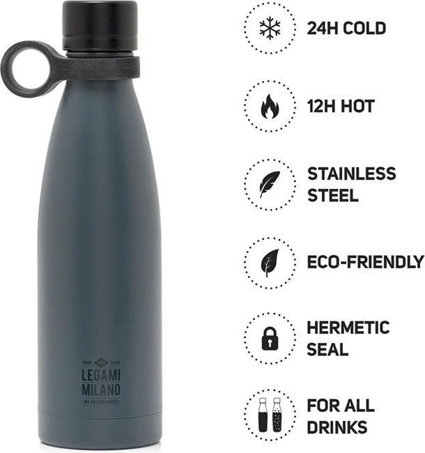 Produktbild Legami Thermoflasche 500 Ml - Hot&Cold "Black" (0.50 l)