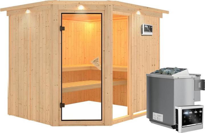 Actual product image Karibu Fiona 3 with roof rim (9 KW Bio external control)