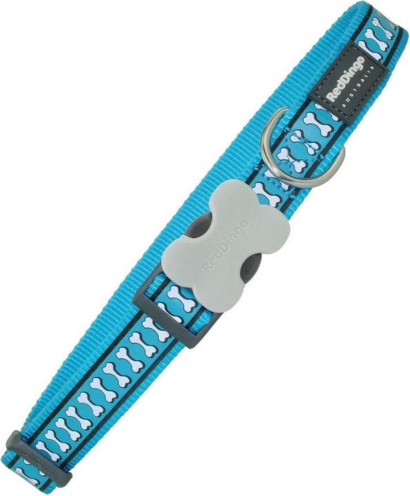 Actual product image Red Dingo Dog Collar Bone Reflective Turquoise 24-37 cm (Dog)
