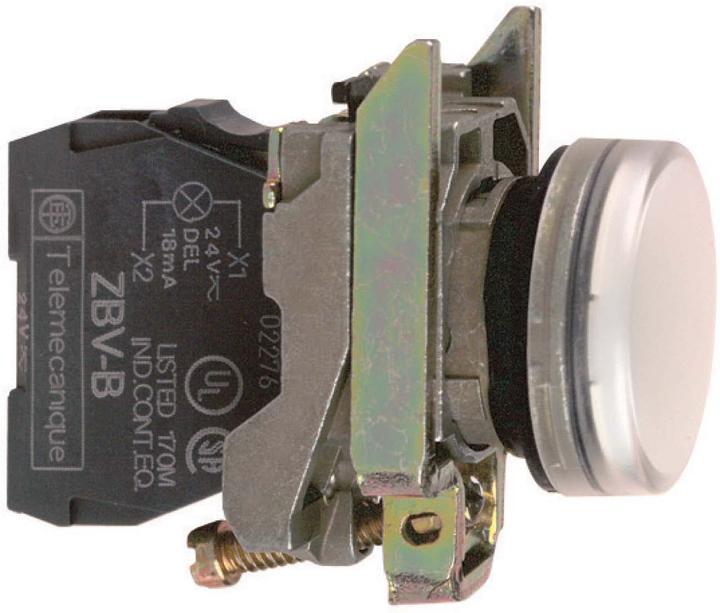 Actual product image Schneider Electric Indicator light LED 230V white XB4BVM1