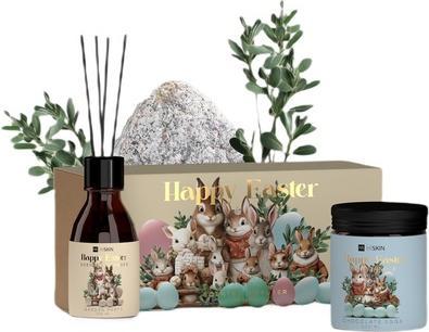 Hiskin SET Happy Easter świeca sojowa Chocolate Eggs 200ml + dyfuzor zapachowy Garden Party 100ml