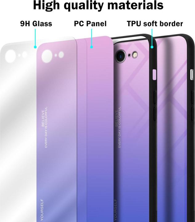 Image du produit Cadorabo Couverture en verre TPU 2 couleurs (Apple iPhone 7, Apple iPhone SE (2ème génération))