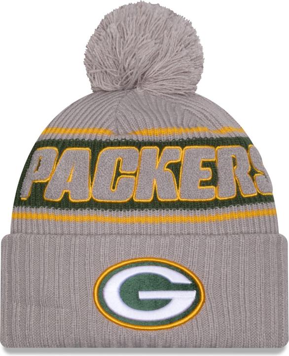 New Era NFL Sideline Winter Mütze Green Bay Packers Grau