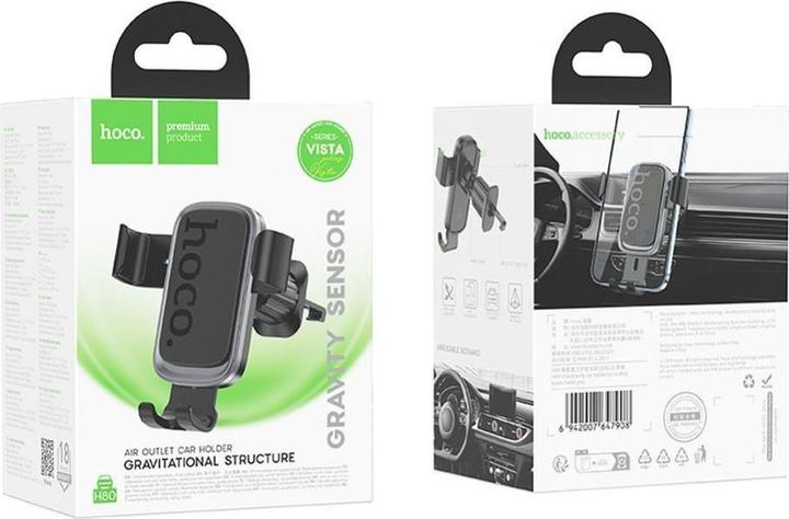 Produktbild Hoco Auto holder gravity car holder for air vent H80 black metal gray