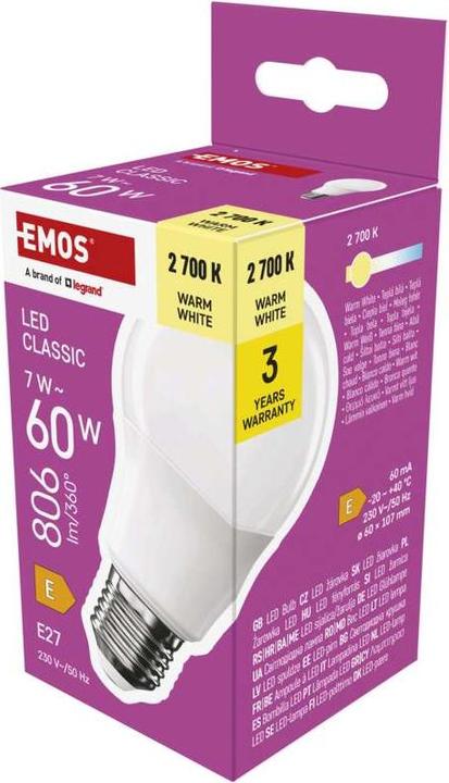 Produktbild Emos Classic A60 (E27, 7 W, 806 lm, 1 x, E)