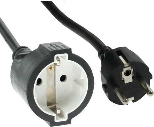 InLine Protective contact extension ST / BU (2 m, CEE 7/7)