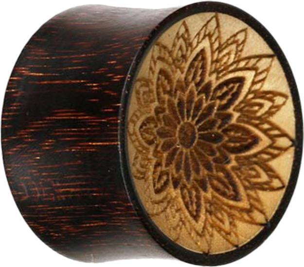Produktbild Star Piercing Flared Plug Blume Krokodilholz aus Tamarind Holz (Organisch, ohne Messing)