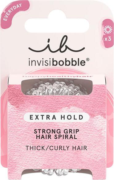 Actual product image Invisibobble Hair Tie Extra Hold crystal clear 3 pcs. (Hair tie)