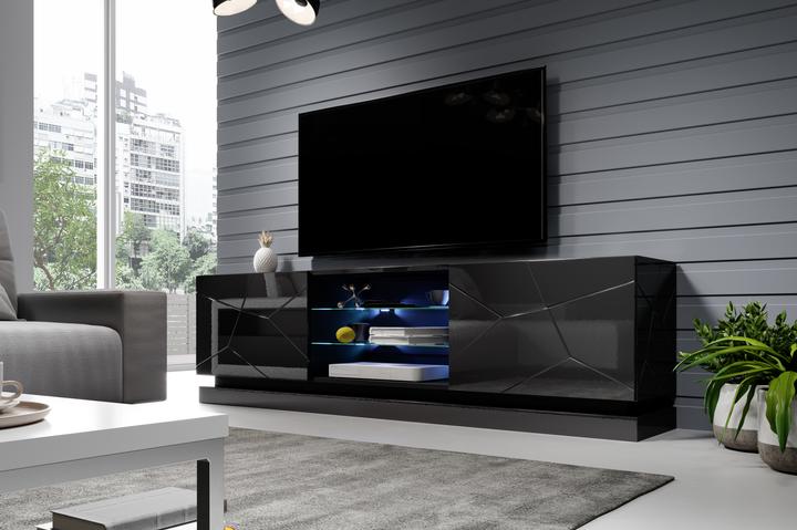 Actual product image Cama QIU 200 czarny TV stand & entertainment center 4 shelves