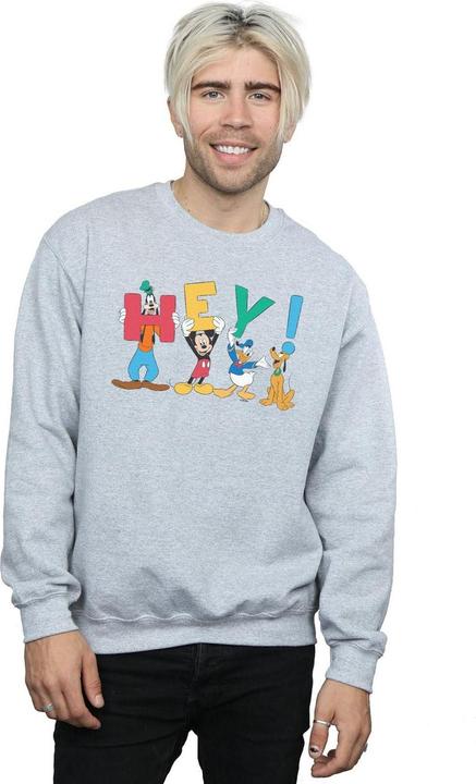 Actual product image Disney Mens Mickey Mouse Friends Hey Sweatshirt (XL)