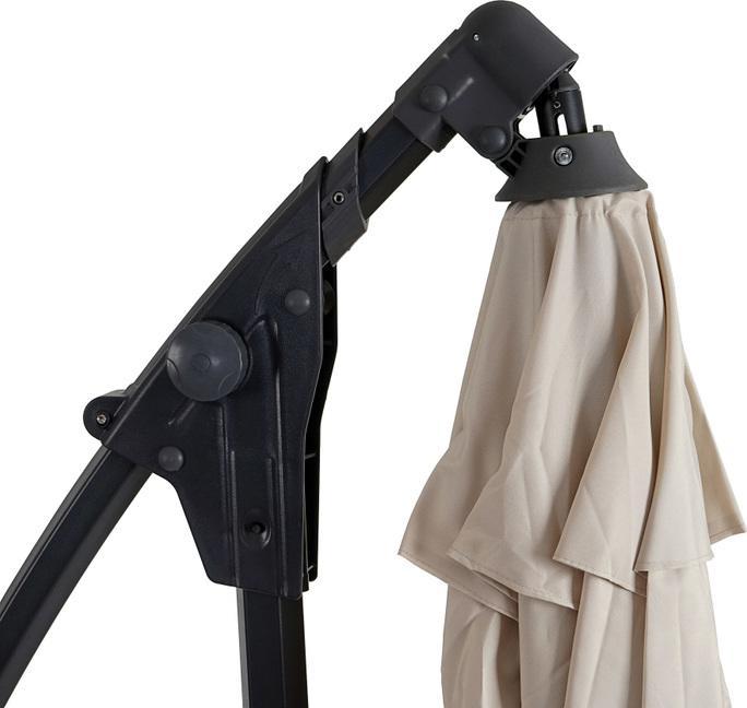 Actual product image Swisshandel24 Deluxe Traffic Light Umbrella, Parasol, Ø 3m cream-white with stand - 19612