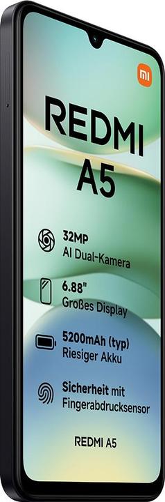 Produktbild Xiaomi Redmi A5 4G (64 GB, Midnight Black, 6.88", Dual SIM + SD, 32 Mpx, 4G)