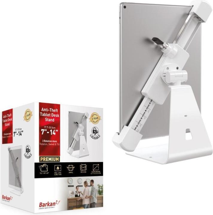 Produktbild Barkan Tablet Tischhalter 7-14", abschliessbar, weiss