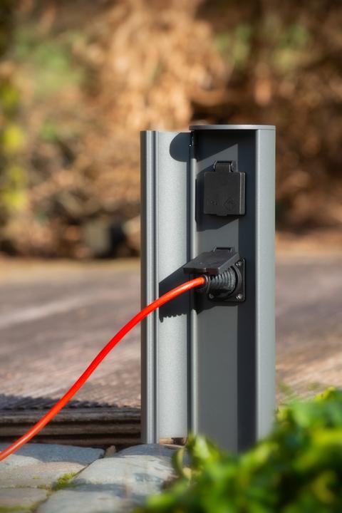Produktbild Lucide POWERPOINT - Steckdosensäule für den Aussenbereich - Steckdose mit Erdungsstift - Typ E - FR