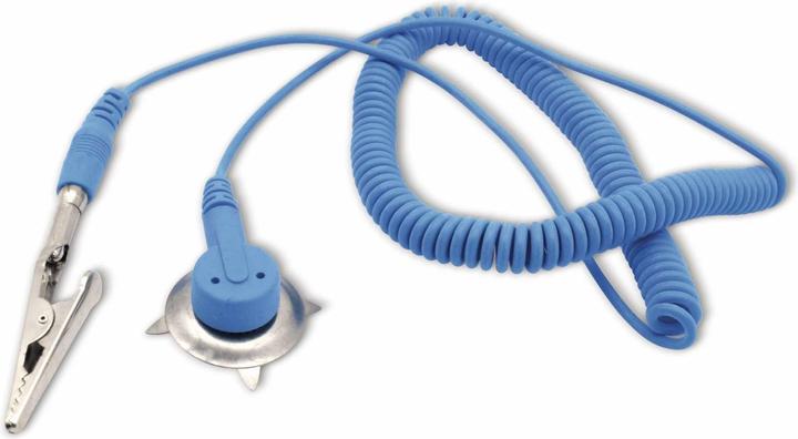 Produktbild Quadrios ESD-Erdungskabel 1.80 m Klemme, Druckknopf 10 mm, Stecker, Krokodilklemme (Statikschutz)