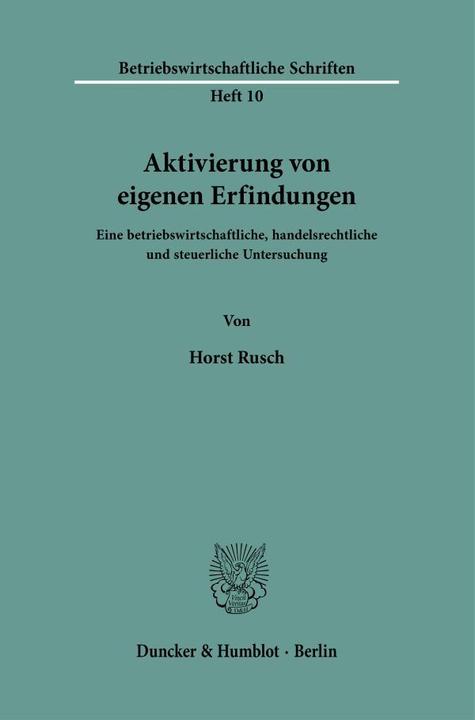 Immagine prodotto Aktivierung von eigenen Erfindungen. (Horst Rusch, 1963)