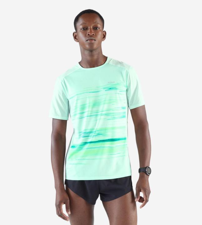 Kiprun Laufshirt kurzarm Herren atmungsaktiv - grün