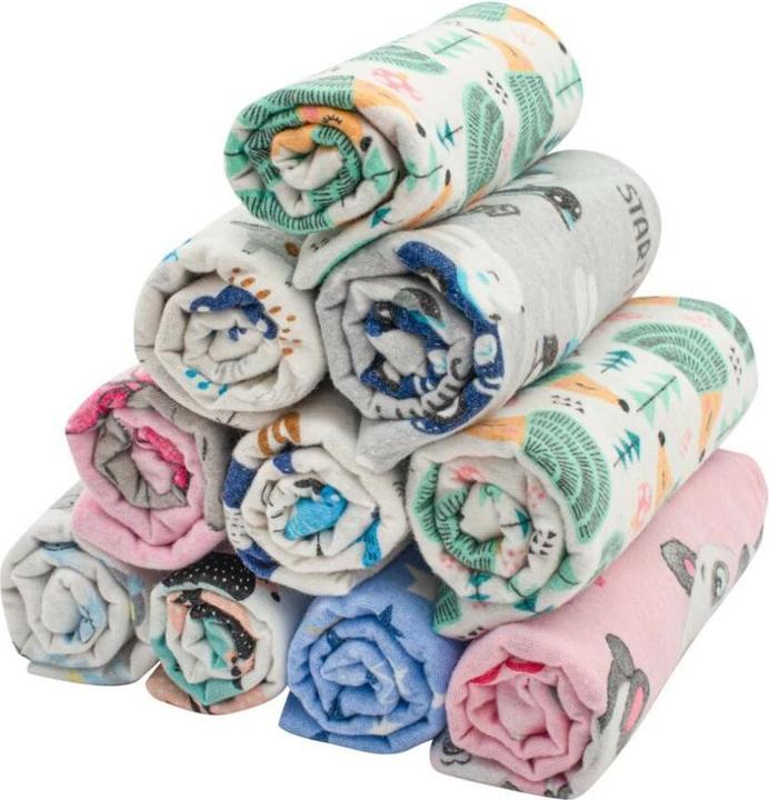 Image du produit New Baby Flanellwindeln mit Aufdruck 70x80 cm 10 Stück (70 cm, 80 cm)