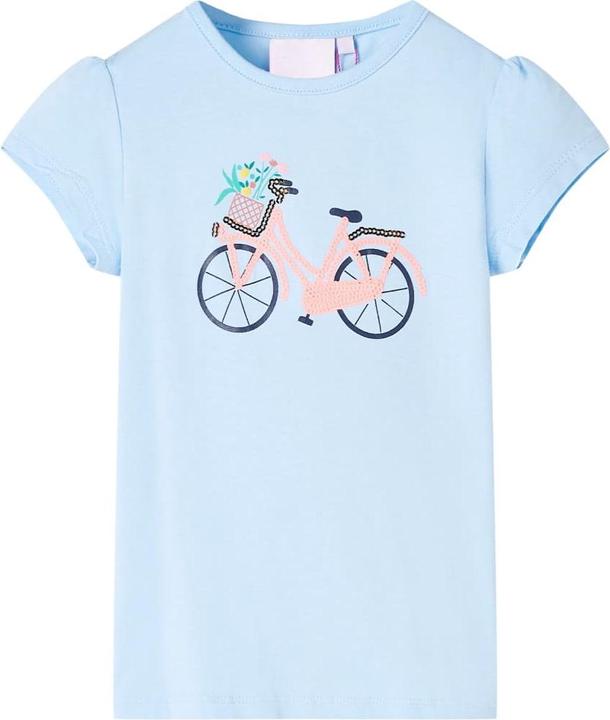 VidaXL Kinder-T-Shirt Hellblau 128,Material: 95 % Baumwolle. 5 (128)