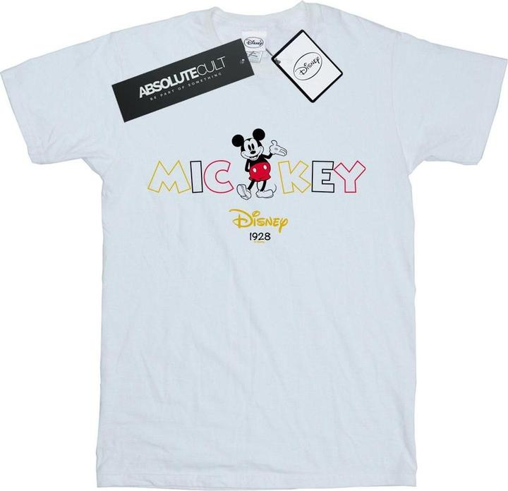 Actual product image Disney Womens/Ladies Mickey Mouse 1928 Cotton Boyfriend T-Shirt (L)