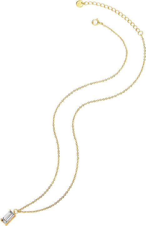 Immagine prodotto Glanzstücke München Catena da donna in argento sterling con zirconi in oro giallo da 38,0 cm + 5,0 cm di estensione - (Argento, 38 - 43 cm)