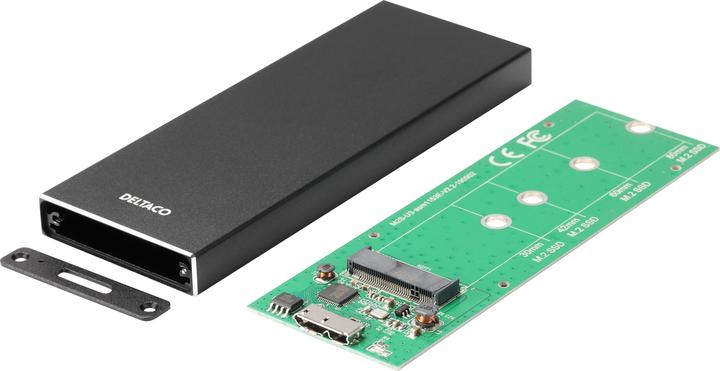 Immagine prodotto Deltaco Alloggiamento HDD M.2 esterno, B, B&M, USB 3.1 Gen 1, SATA III, nero MAP-K16N (M.2)