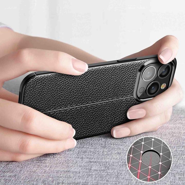 Actual product image Cadorabo TPU Cover Faux Leather Structure (Apple iPhone 13 Pro Max)