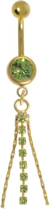 Bijouteria Bauchpiercing (Chirurgenstahl 316L, Kristall, PVD Beschichtung (goldfarbig))