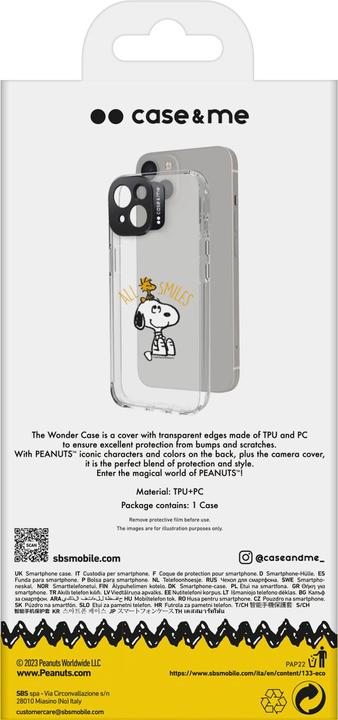 Immagine prodotto SBS custodia&me Peanuts cover cam logo iPhone 14 design4 Snoopy All Smiles Classic (Apple iPhone 14)