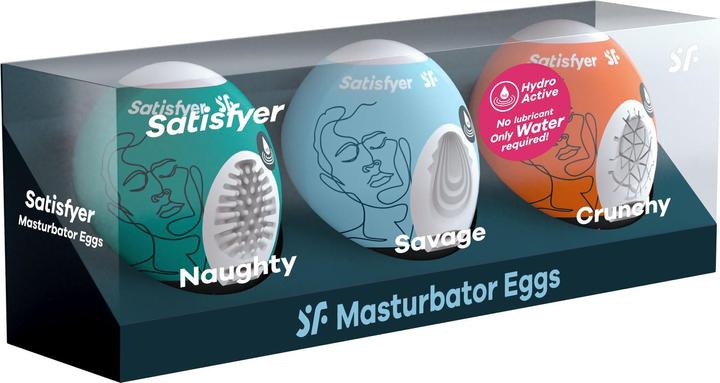 Produktbild Satisfyer Masturbator Egg Set - Naughty, Savage, Crunchy - 3 pcs
