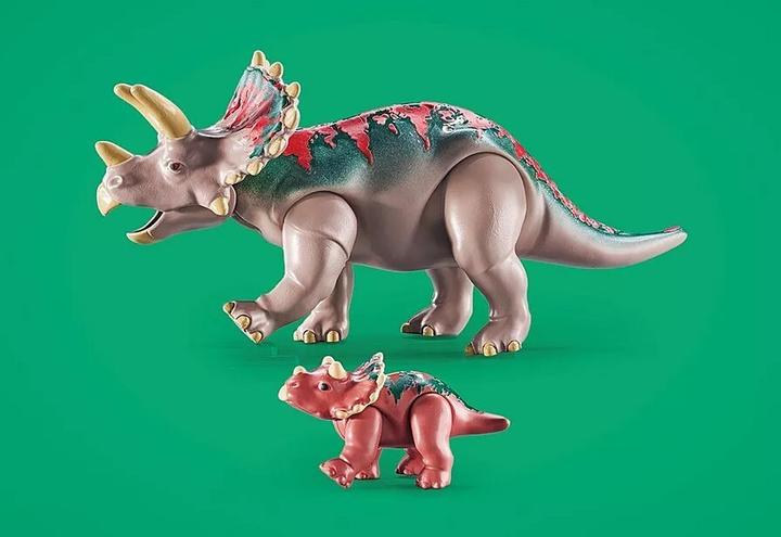 Produktbild Playmobil Triceratops mit Jungtier (71821, Playmobil Dinos)