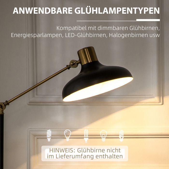 Produktbild Swisshandel24 Stehlampe, Höhenverstellbarer Standlampe, 40 W schwenkbar Stehleuchte, Bogenlampe, Leselampe mit E27 (E27)