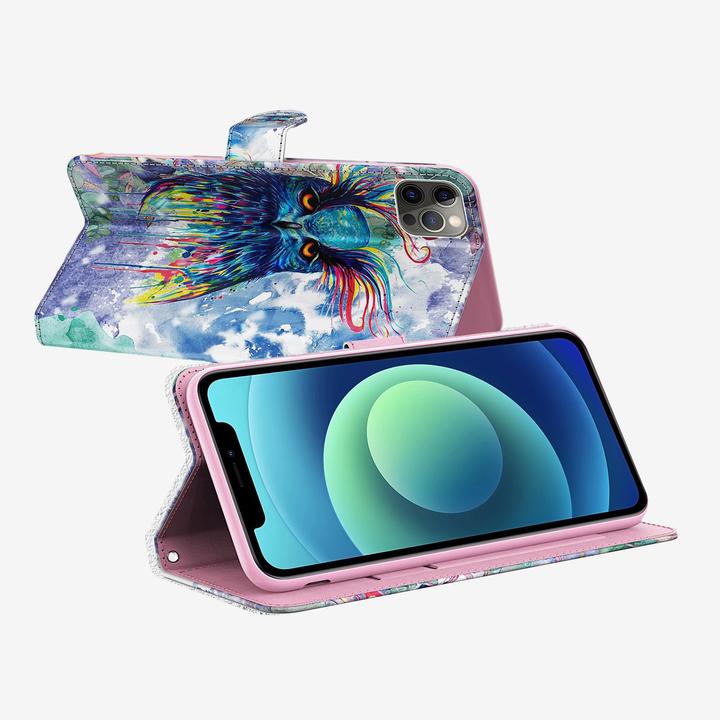 Produktbild PhoneLook Hülle 3D Flip Bunte Eule (Apple iPhone 15 Pro Max)