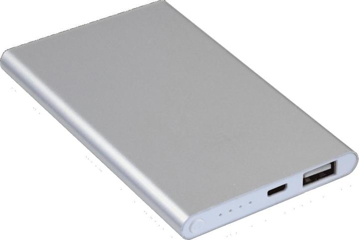 Produktbild 2GO Powerbank 4000mAh 1xUSB 1A silber Aluminium - Silber (4000 mAh)
