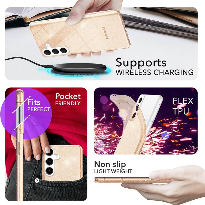 Produktbild Nalia Klare Glitzer Silikon Hülle (Samsung Galaxy S24)