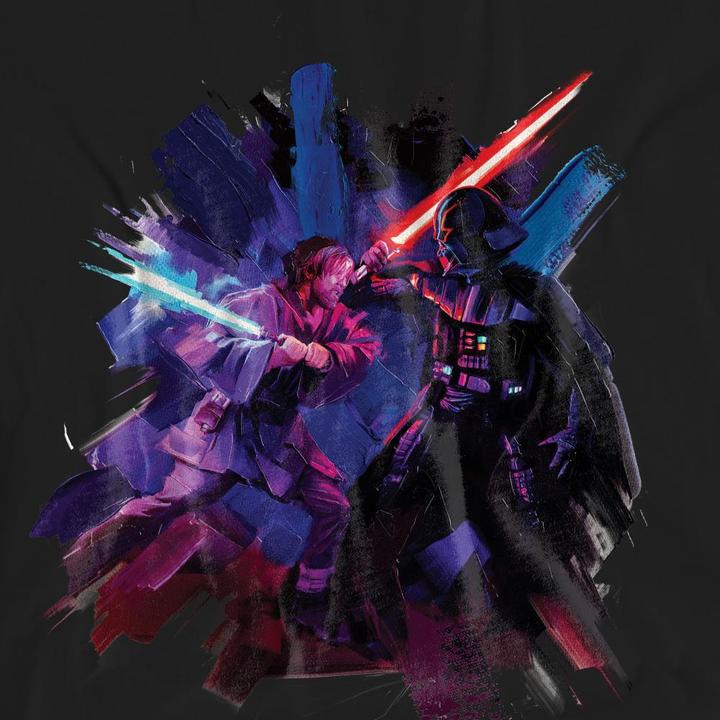 Actual product image Star Wars Unisex Adult Obi Wan Kenobi Vader Painted T-Shirt (XL)