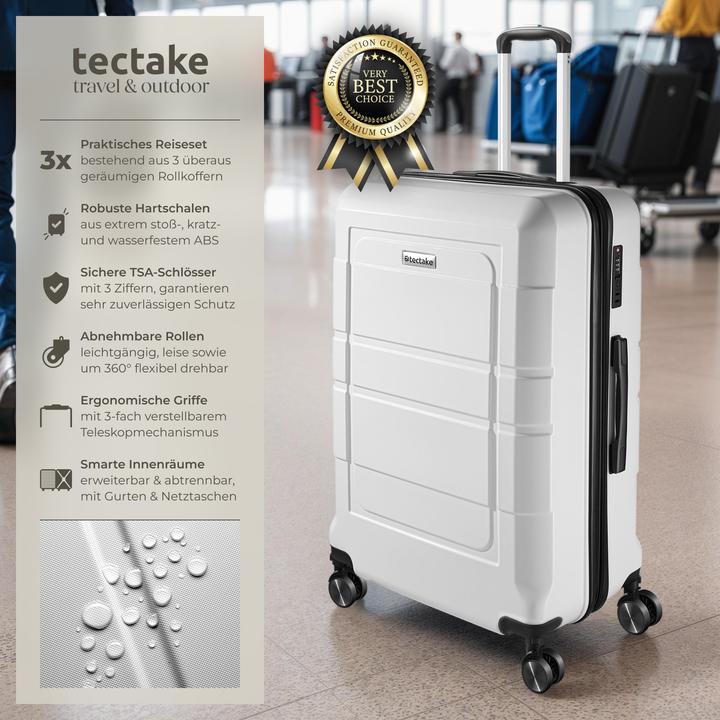 Produktbild tectake Hartschalenkofferset Brice 3-tlg., TSA-Schloss (111 l, M (50 - 90l), L (90 - 115l), XL (ab 115l))