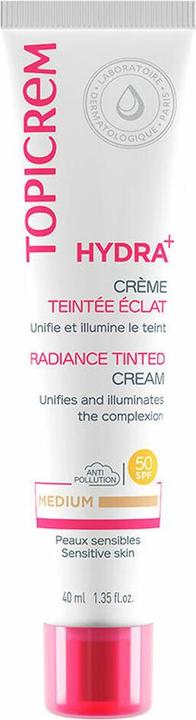 Produktbild Topicrem Toning skin cream SPF 50 Hydra+ (Radiance Tinted Cream) 40 ml - Shade: Medium (40 ml)