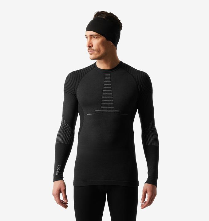 Wedze Skiunterwäsche Funktionsshirt Herren Wolle atmungsaktiv – BL 900 schwarz (XXL)