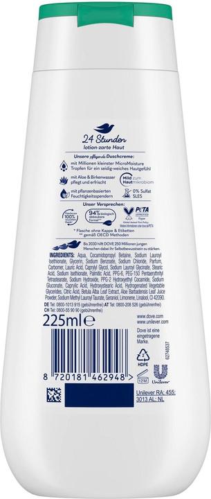 Immagine prodotto Dove Advanced Care Hydra, gel doccia all'aloe e alla betulla (225 ml)