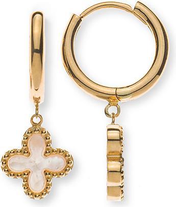 Natsumi Schmuck Creolen Gelbgold 18K/750 mit Perlmuttkreuzen (750/18 K Gelbgold)