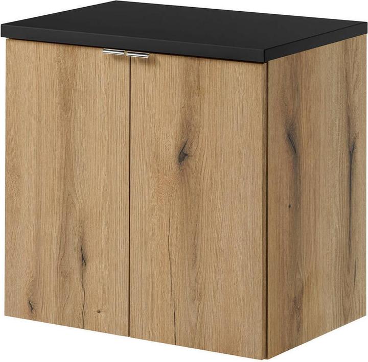 Immagine prodotto En.Casa Waschtischunterschrank Skelbolu 60x60x40cm Eicheoptik/Schwarz
