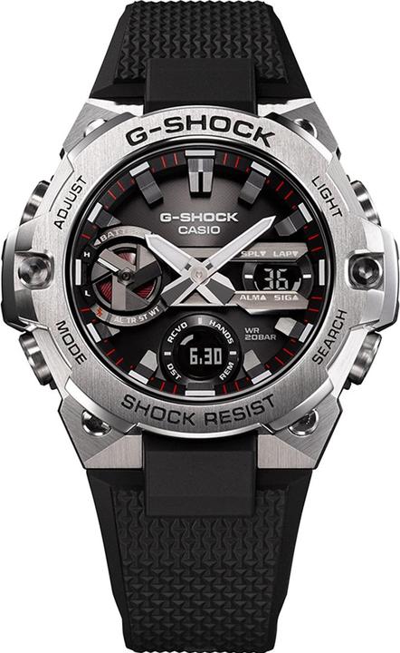 Actual product image G-Shock G-Steel (Power reserve display, Watch with gemstone, Pedometer, Rotating bezel left, 47 mm)