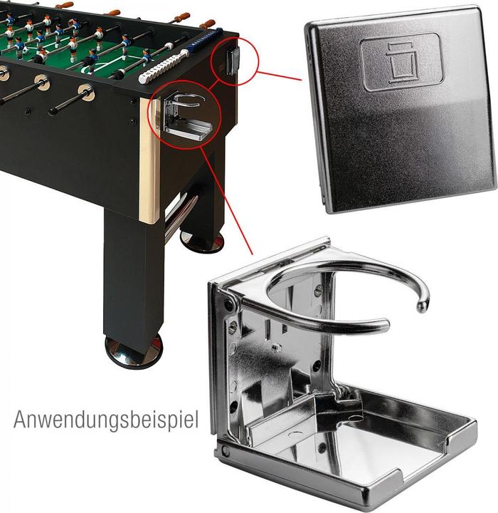 Produktbild Dema Tischfussball Getränkehalter Chrom 4tlg.