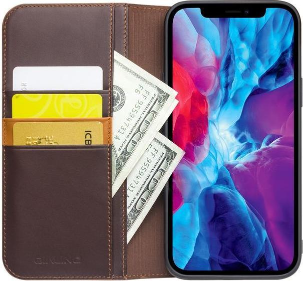 Produktbild QiAlino Modische Echtleder Bookcover Hülle (Apple iPhone 13 Pro Max)