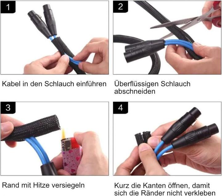 Produktbild Hermex Schlauch zur Kabelführung Kabelmantel Kabelgewebeschlauch Kabelhülle (Kabelschlauch, 1000 cm)